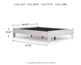 Shawburn Full Platform Bed with Dresser and 2 Nightstands in Whitewash from Ashley - Luna Furniture