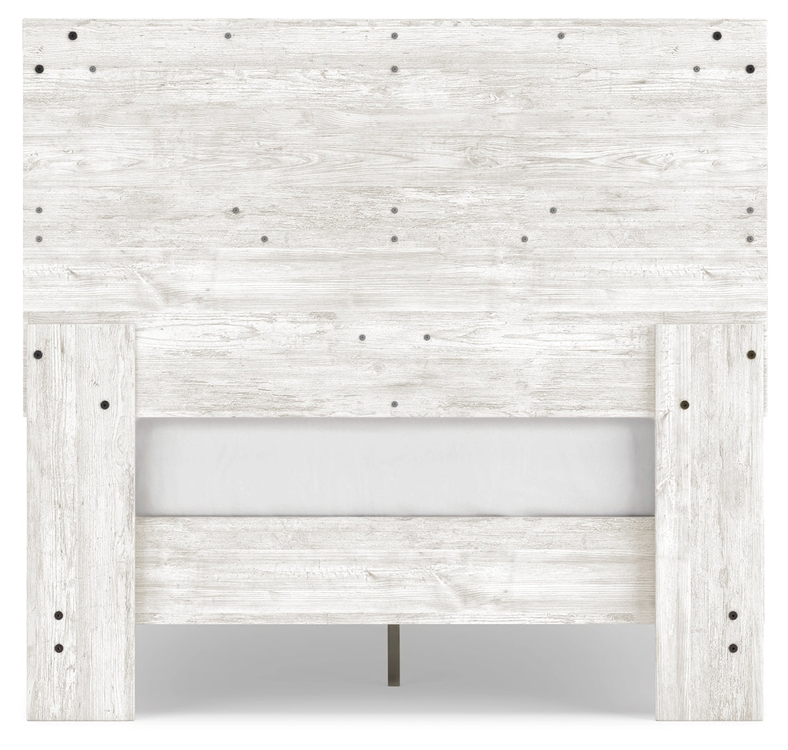 Shawburn Full Platform Bed with Dresser and Chest in White/Dark Charcoal Gray from Ashley - Luna Furniture