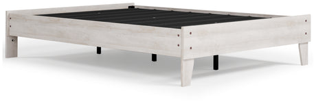 Shawburn Full Platform Bed with Dresser and Chest in Whitewash from Ashley - Luna Furniture