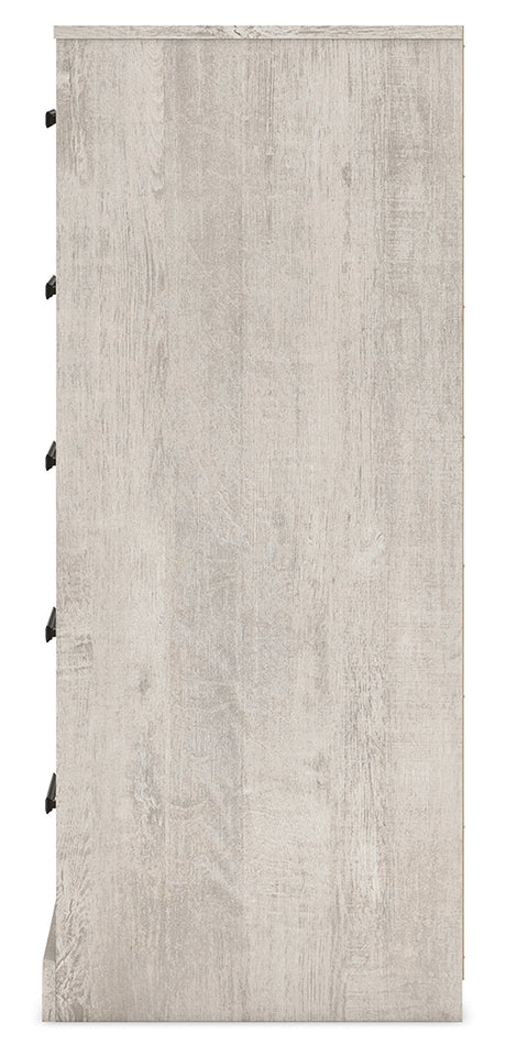 Shawburn Full Platform Bed with Dresser and Chest in Whitewash from Ashley - Luna Furniture