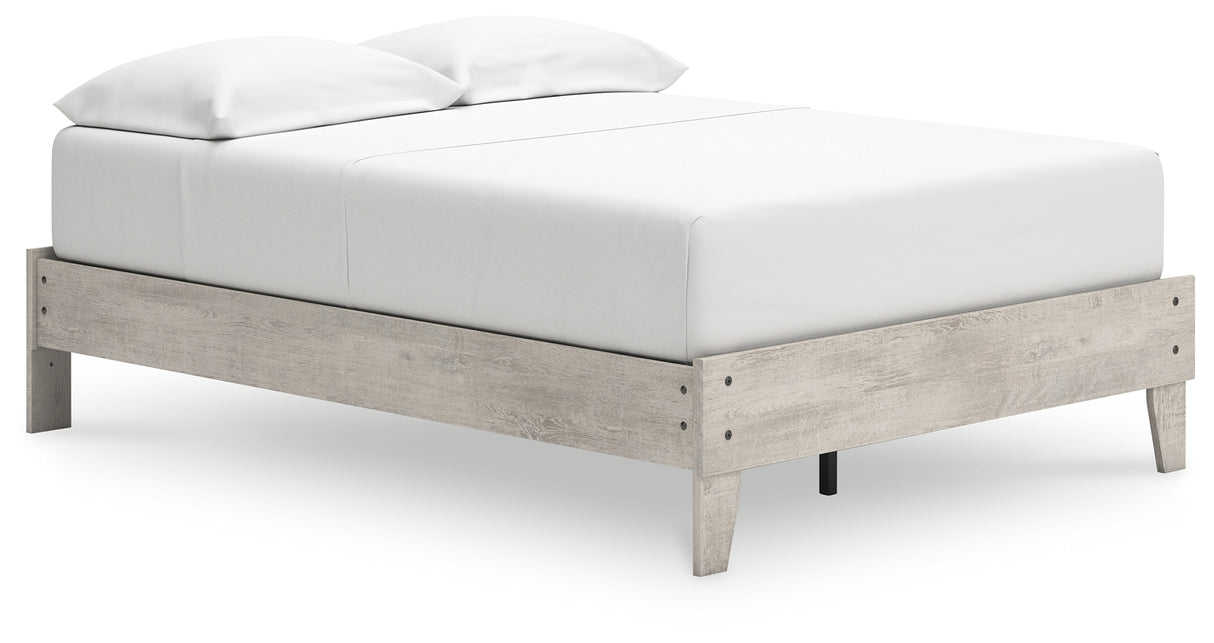 Shawburn Full Platform Bed with Dresser and Nightstand in Whitewash from Ashley - Luna Furniture