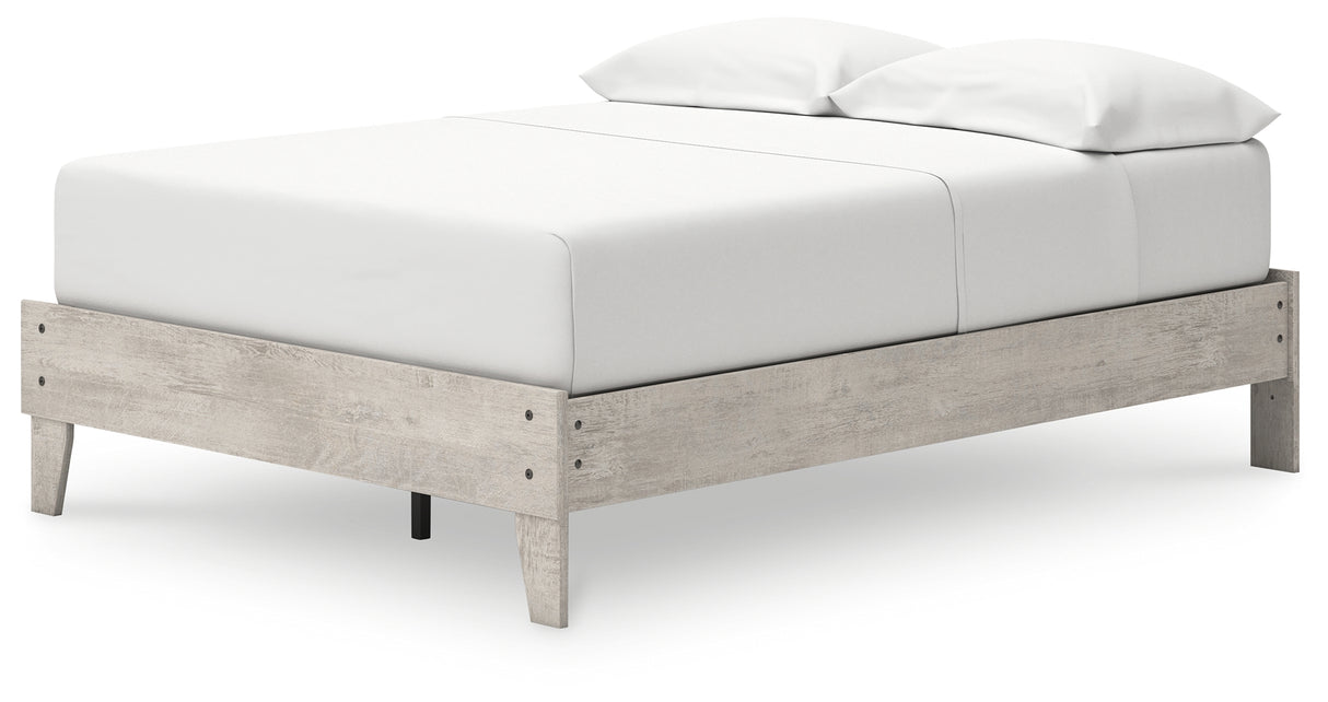 Shawburn Full Platform Bed with Dresser and Nightstand in Whitewash from Ashley - Luna Furniture