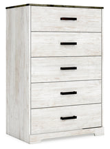 Shawburn Full Platform Bed with Dresser, Chest and Nightstand in White/Dark Charcoal Gray from Ashley Furniture - Luna Furniture