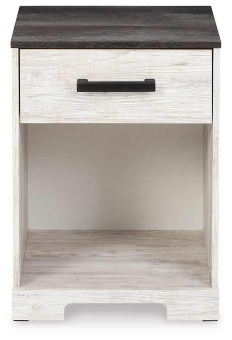 Shawburn Full Platform Bed with Dresser, Chest and Nightstand in White/Dark Charcoal Gray from Ashley Furniture - Luna Furniture