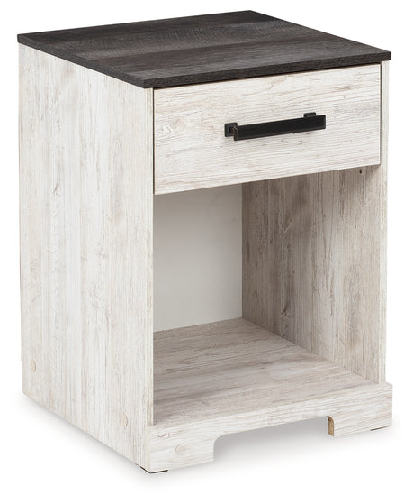 Shawburn Full Platform Bed with Dresser, Chest and Nightstand in White/Dark Charcoal Gray from Ashley Furniture - Luna Furniture
