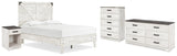 Shawburn Full Platform Bed with Dresser, Chest and Nightstand in White/Dark Charcoal Gray from Ashley Furniture - Luna Furniture