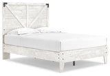 Shawburn Full Platform Bed with Dresser, Chest and Nightstand in White/Dark Charcoal Gray from Ashley Furniture - Luna Furniture