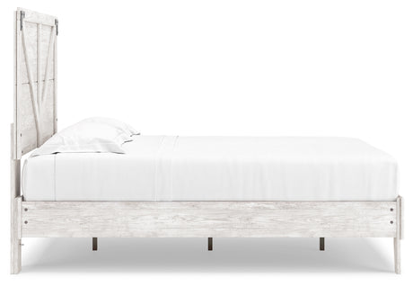Shawburn Full Platform Bed with Dresser, Chest and Nightstand in White/Dark Charcoal Gray from Ashley Furniture - Luna Furniture