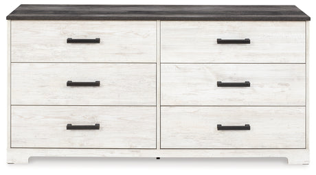Shawburn Full Platform Bed with Dresser in White/Dark Charcoal Gray from Ashley Furniture - Luna Furniture