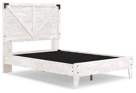 Shawburn Full Platform Bed with Dresser in White/Dark Charcoal Gray from Ashley Furniture - Luna Furniture
