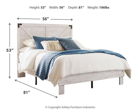 Shawburn Full Platform Bed with Dresser in White/Dark Charcoal Gray from Ashley Furniture - Luna Furniture