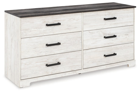 Shawburn Full Platform Bed with Dresser in White/Dark Charcoal Gray from Ashley Furniture - Luna Furniture