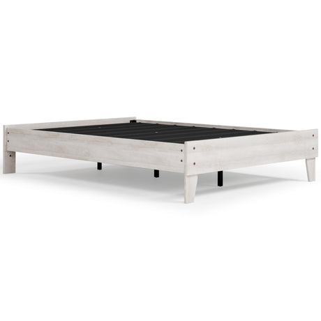Shawburn Full Platform Bed with Mattress in Whitewash from Ashley - Luna Furniture