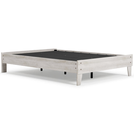 Shawburn Full Platform Bed with Mattress in Whitewash from Ashley - Luna Furniture