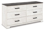 Shawburn Queen Platform Bed with Dresser and 2 Nightstands in White/Dark Charcoal Gray from Ashley Furniture - Luna Furniture