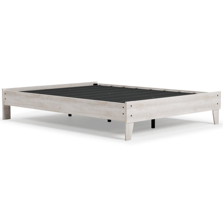 Shawburn Queen Platform Bed with Dresser and 2 Nightstands in Whitewash from Ashley Furniture - Luna Furniture