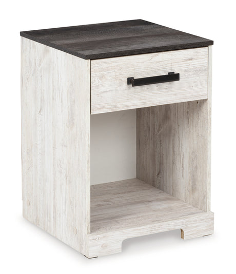 Shawburn Queen Platform Bed with Dresser and 2 Nightstands in Whitewash from Ashley Furniture - Luna Furniture