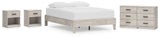 Shawburn Queen Platform Bed with Dresser and 2 Nightstands in Whitewash from Ashley - Luna Furniture