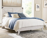 Shawburn Queen Platform Bed with Dresser and Chest in White/Dark Charcoal Gray from Ashley - Luna Furniture