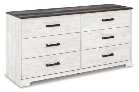 Shawburn Queen Platform Bed with Dresser in White/Dark Charcoal Gray from Ashley - Luna Furniture