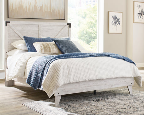 Shawburn Queen Platform Bed with Dresser in White/Dark Charcoal Gray from Ashley Furniture - Luna Furniture