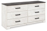 Shawburn Queen Platform Bed with Dresser in White/Dark Charcoal Gray from Ashley - Luna Furniture