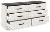 Shawburn Queen Platform Bed with Dresser in White/Dark Charcoal Gray from Ashley - Luna Furniture