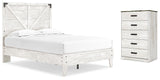 Shawburn White/Brown Full Panel Bed with Chest from Ashley - Luna Furniture