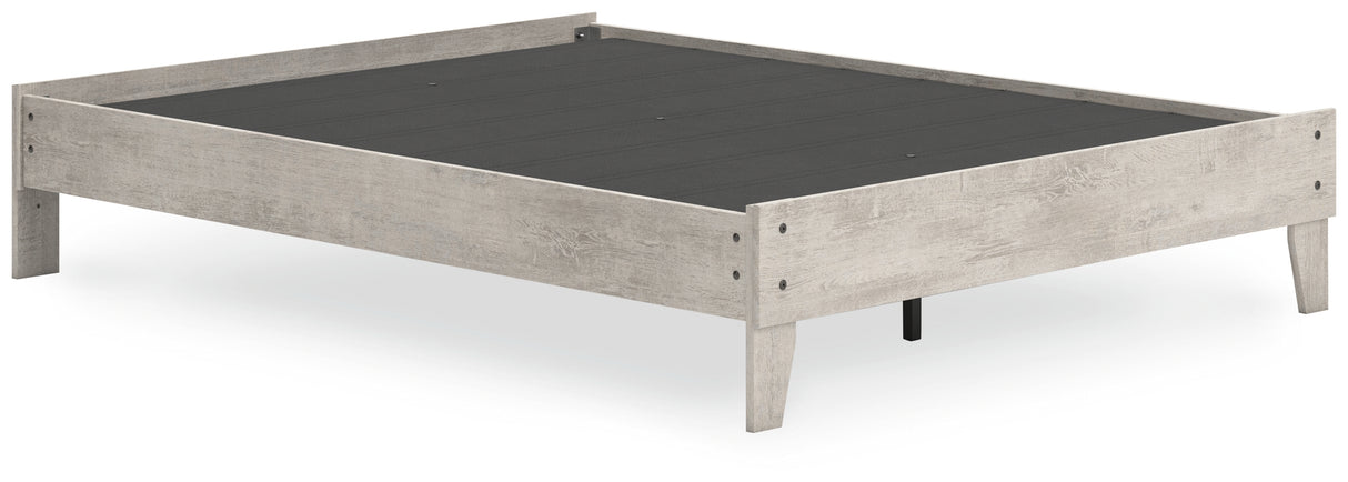 Shawburn Whitewash Queen Platform Base Bed from Ashley - Luna Furniture