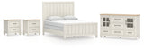 Shaybrock Queen Panel Bed with Dresser and 2 Nightstands in Antique White from Ashley - Luna Furniture