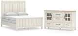 Shaybrock Queen Panel Bed with Dresser in Antique White from Ashley - Luna Furniture