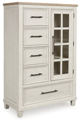 Shaybrock Queen Panel Bed with Mirrored Dresser, Chest and 2 Nightstands in Antique White from Ashley - Luna Furniture