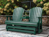 Shell Beach Green Outdoor Loveseat Glider from Ashley - Luna Furniture