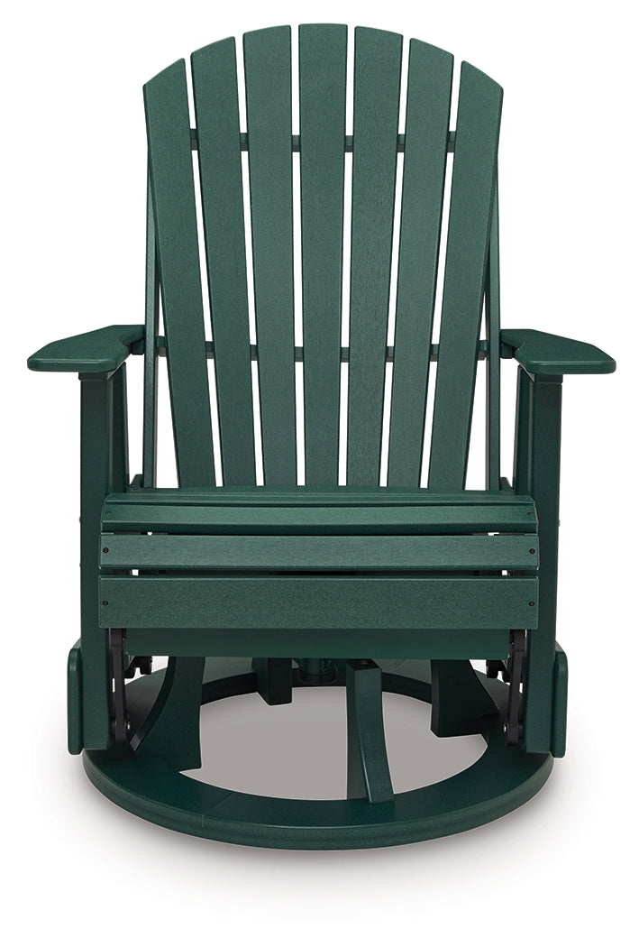 Shell Beach Green Outdoor Swivel Glider Chair from Ashley - Luna Furniture