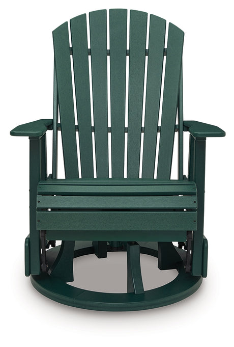 Shell Beach Green Outdoor Swivel Glider Chair from Ashley - Luna Furniture