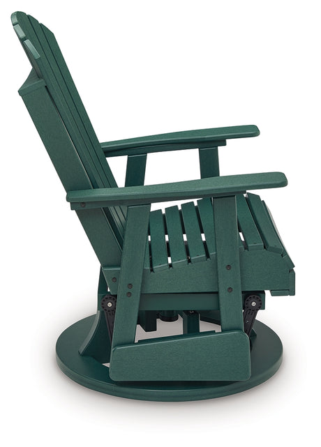 Shell Beach Green Outdoor Swivel Glider Chair from Ashley - Luna Furniture
