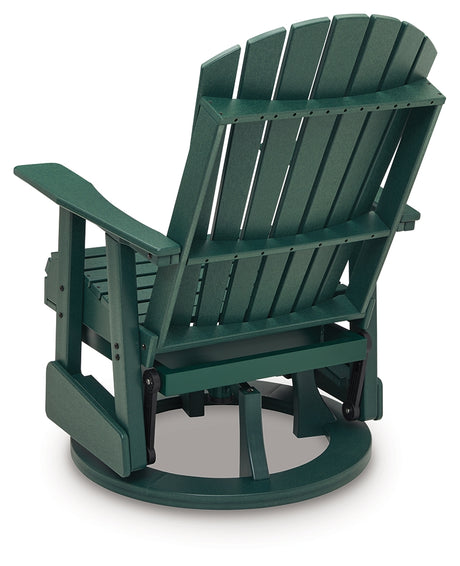 Shell Beach Green Outdoor Swivel Glider Chair from Ashley - Luna Furniture