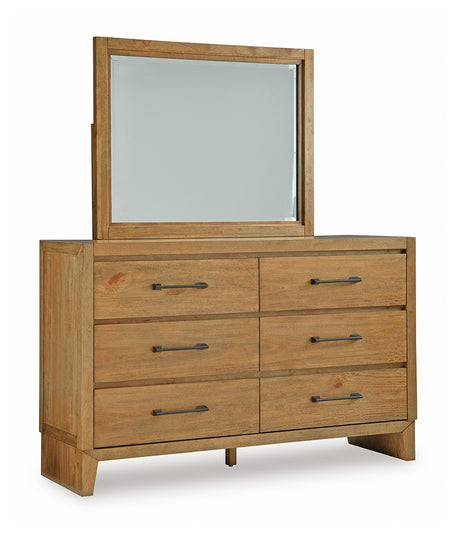 Sherbana Light Brown Dresser and Mirror from Ashley - Luna Furniture