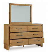 Sherbana Light Brown Dresser and Mirror from Ashley - Luna Furniture