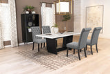 Sherry Gray 5-Piece Rectangular Marble Top Dining Table Set from Coaster - Luna Furniture