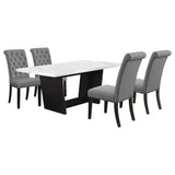 Sherry Gray 5-Piece Rectangular Marble Top Dining Table Set from Coaster - Luna Furniture