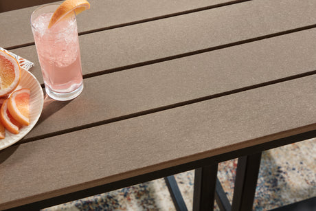 Shoreline Beach Black/Beige Outdoor Counter Table and 2 Barstools from Ashley - Luna Furniture