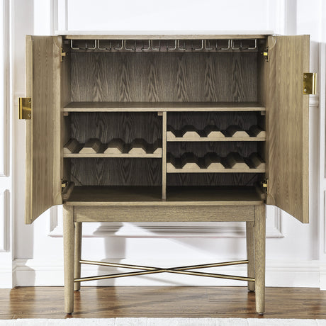 Vida Marble Top WIne Cabinet, Blonde Finish from Steve Silver - Luna Furniture