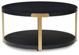 Shylore Black/Brass Finish Table (Set of 3) from Ashley - Luna Furniture