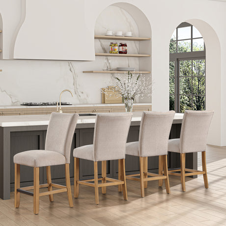 Artemis Beige Chenille Counter Height Chair, Set of 2 from Steve Silver - Luna Furniture