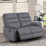 Cozy Gray Manual Recliner Loveseat from Steve Silver - Luna Furniture
