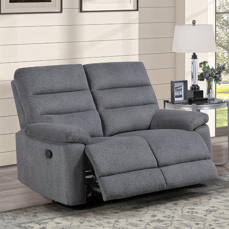 Cozy Gray Manual Recliner Loveseat from Steve Silver - Luna Furniture