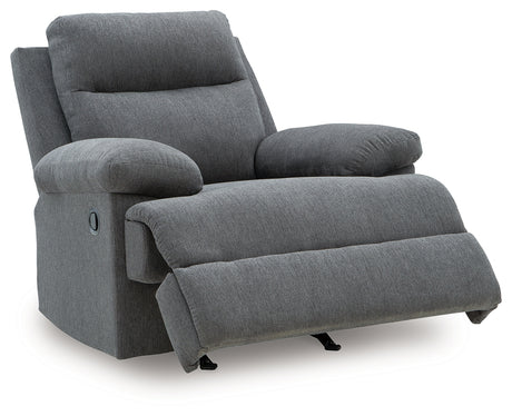 Side-Swipe Charcoal Recliner from Ashley - Luna Furniture
