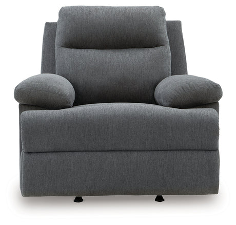 Side-Swipe Charcoal Recliner from Ashley - Luna Furniture