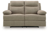 Side-Swipe Mocha Reclining Loveseat from Ashley - Luna Furniture